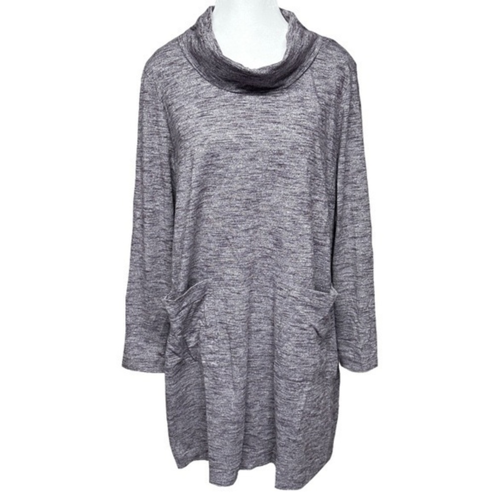 Pure Jill J.Jill Cowl Neck Long Sleeve Tunic Top Dress Cotton Blend Large Petite